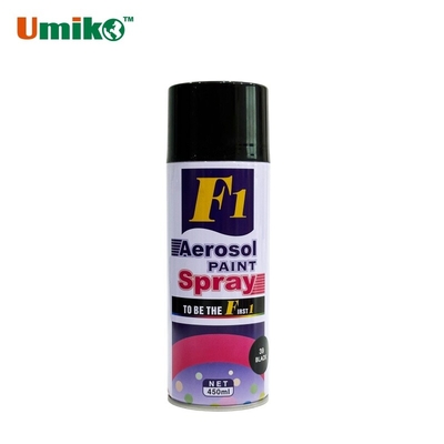 F1 Pintura en aerosol Negro 450 ml Pintura en aerosol acrílica de superficie múltiple de secado rápido