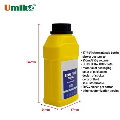 Factory Direct Wholesale DOT 3 Synthetic Brake Fluid with Dry Boiling Point ≥205℃ and Wet Boiling Point ≥140℃