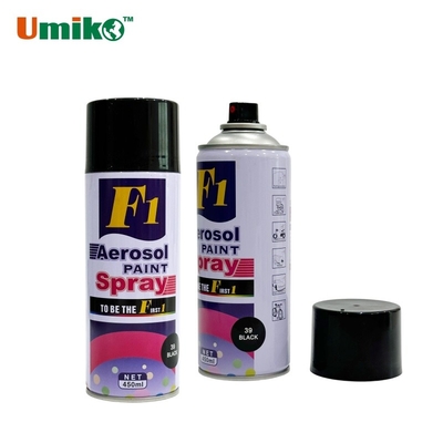F1 Pintura en aerosol Negro 450 ml Pintura en aerosol acrílica de superficie múltiple de secado rápido