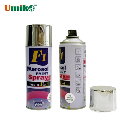 F1 Χρώμα Σπρέι Χρωμίου 450ml Custom Multi Surface Ακρυλική Ρητίνη Σπρέι